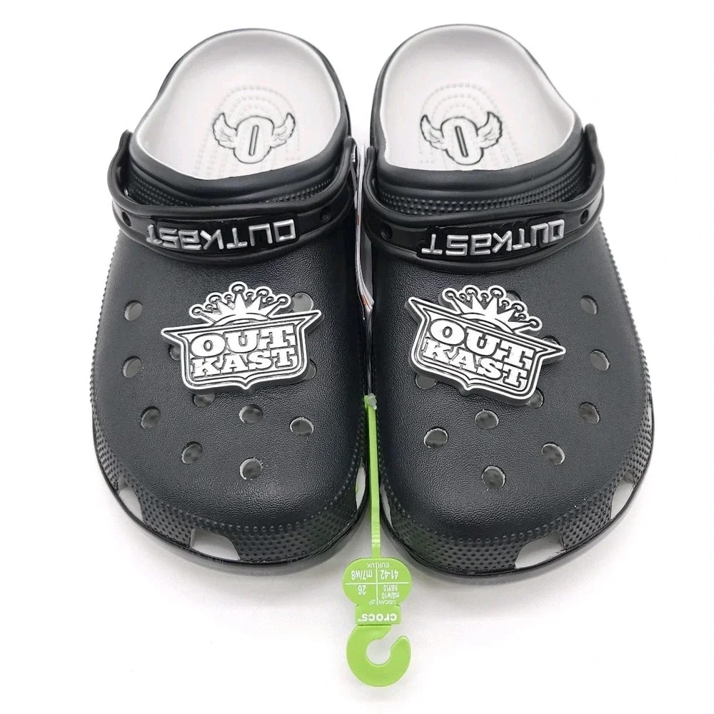 Crocs Mens 8 Womens 10 Black Outkast Classic Clog Hip Hop Rap Music Slip On Shoe